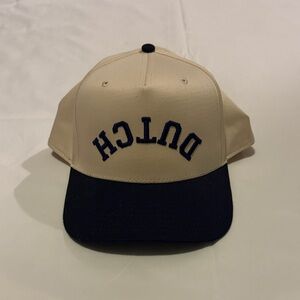 Dutch Bros Backwards Dutch Baseball Cap in Cream and Navy